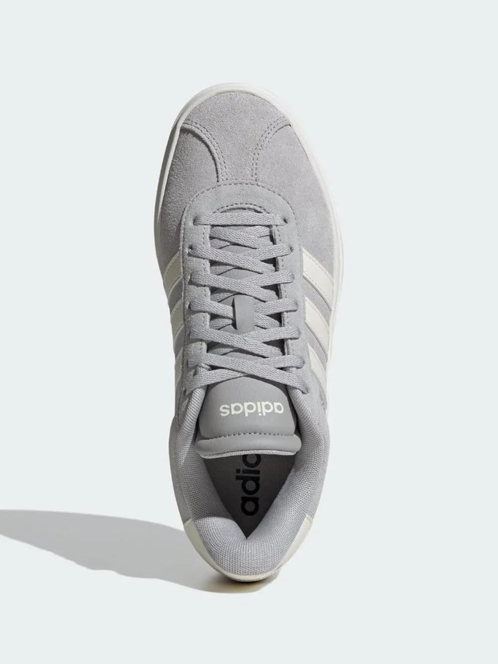 Women's Grey White Imported Vl Court Bold Lace-Up Rubber Soft Fit Sneaker Shoes - Picture 4 of 6